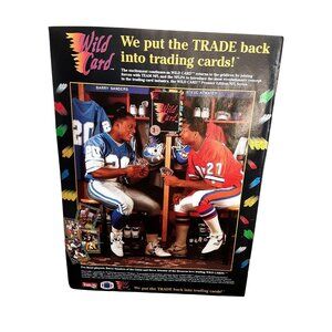 1992 Wild Card NFL Cards Ad Barry Sanders Steve Atwater Vintage